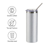 Craft Express Silver 20oz Glitter Tumbler